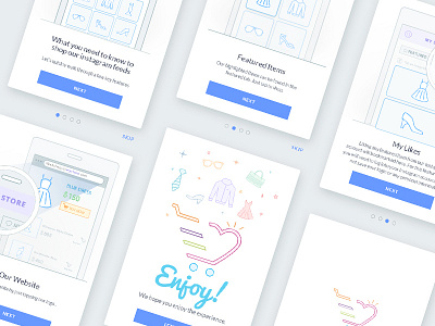 Like2Shop.it Mobile App Tour app app flow app guide app tour flat icon illustration mobile tour on boarding tour screen ui ux welcome screen welcome tour
