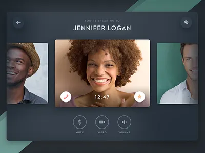 Calling Card call card chat clean diffuse flat minimal ui video