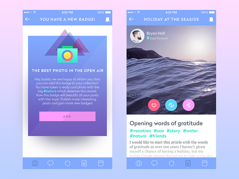 Simple Blog App app design interface interface design material design mobile mobile design product design social network ui ukraine ux
