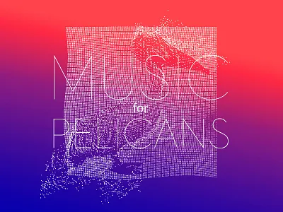 Music for Pelicans bird christmas music party pelican pixels poster sound wave