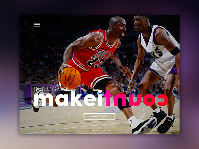 Chigago Bulls. Make it Count app basketball bootstrap cover dash dashboard interface landing page sports unsplash visual