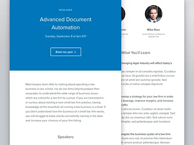 Clio Webinar Email clean email layout minimal responsive simple webinar