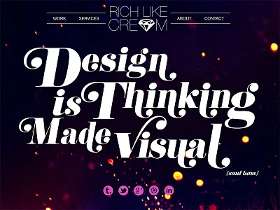 Rich Like Cream homepage parallax personal portfolio rich like cream saul bass typography website
