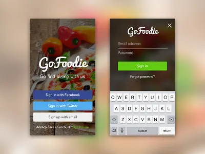 Home and Sign-in Screen ios ios7 ios8 ios9 login mobile app sign in ui design