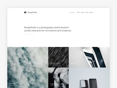 Rangefinder blog business minimal minimalism minimalistic photography portfolio ui ultralinx ux
