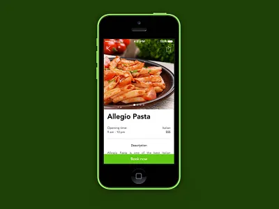 Restaurant Detail Screen detail ios ios7 ios8 ios9 login mobile app product restaurant ui design