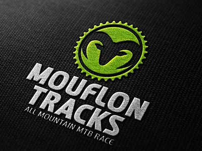 Mouflon Tracks brand design icon logo race sport