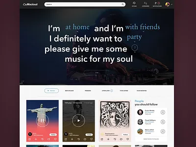 Mixcloud Redesign - Free Photoshop file free freebie mixcloud photoshop player psd sketch sound soundcloud template ui ux