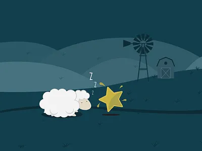 MobileSleepDoc Sheep flat illustration ui ux vector