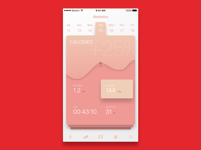 statistics concept app calorie concept fitness flat graph health ios statistics stats ui ux