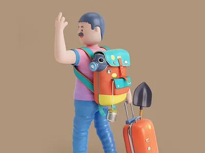 PERSONA! 3d bag character gas mask man render