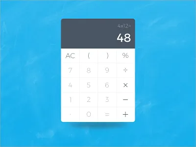 Calculator - Daily UI calculator dailyui flat minimal modern sketch file website widget