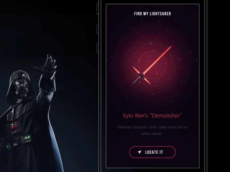 Find My Lightsaber animation application design concept halo lab interaction interface interface design ios iphone mobile ui ux