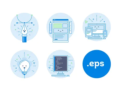 Free icons set adaptive code design develop download eps free icon idea pen set tool