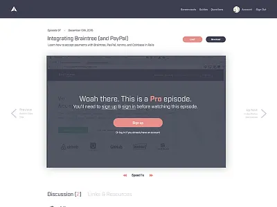 Daily Design 040 - Gorails Screencasts Page Design daily design daily ui gorails ui ux video