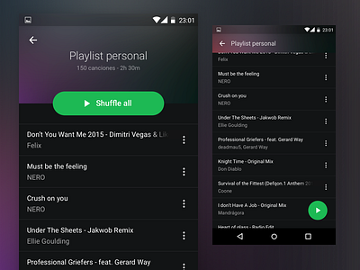Spotify Android App - Material Design restyle android app blur design google material spotify