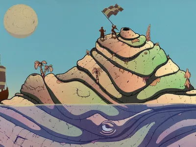 100grados fanzine colorful cover explorers fanzine island landscape magazine moebius moon sea ship whale