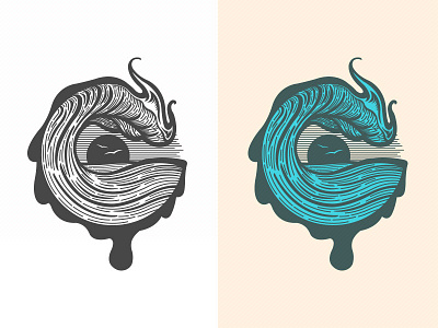 Tubed (wip) art design illustration illustrator lines ocean wave