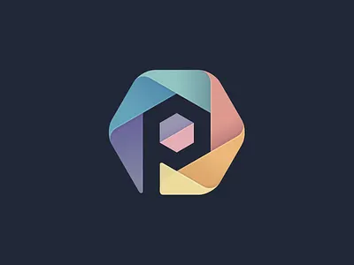 Logo Play clean colour flat icon logo p play simple