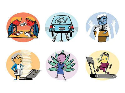 Handling Divorce Spot Illustrations editorial full color illustrations hand drawn illustration spot illustrations