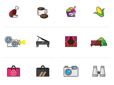 Icon Set Weekends colored download flat food holidays icon set icons illustrator outing recreation vacation weekends