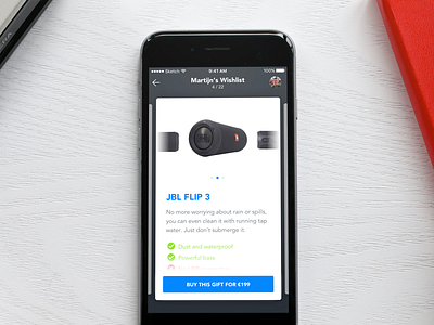 Wishlist app app cards concept ios mobile mockup santa social wishlist