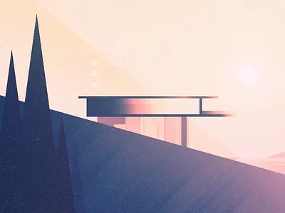 advent architecture future illustration minimal scene texture warm