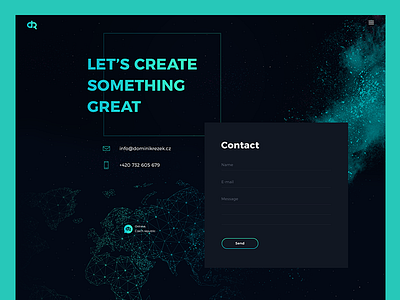 Portfolio Redesign - Contact black contact dark dust green map personal portfolio powder site