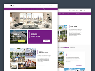 Halle.se page design buildings construction eshop magento white