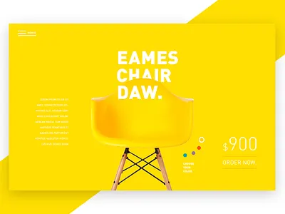 #003 DailyUI / Landingpage dailyui eames chair interface design landingpage