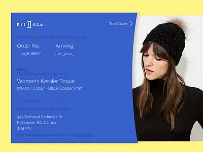 Daily Ui #017 - Email Receipt apparel daily ui email kit and ace user interface