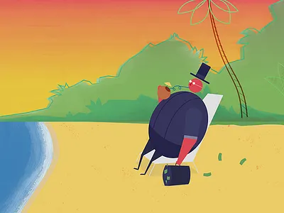 Corporate Fat Cat beach bribery corruption official