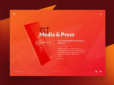 Day 51 - Press Page dailui media oneplus page press smartphone ui ux webdesign