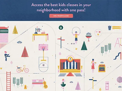 Kids Passport brooklyn buildings city classes illustration kid map new york park passport trees