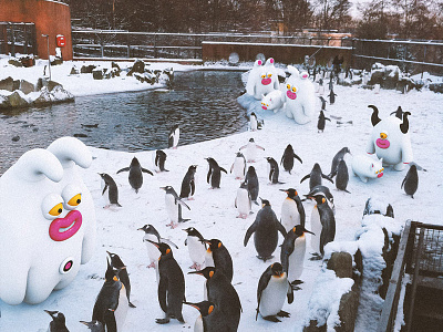 Best day ever 3d characters christmas creatures edinburgh illustration monsters scotland snow zoo