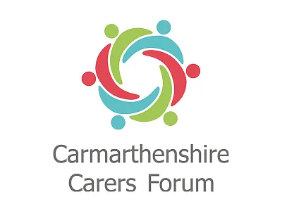 Carmarthenshire Carers Forum Logo carers hugging icon linked logo mark people