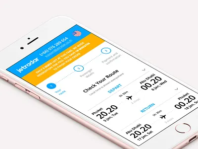 Jetradar OTA agency app clean flights interface mobile progress bar site sketch travel ui ux
