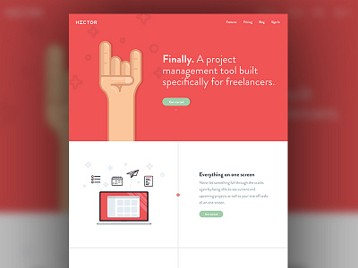 Daily Design 042 - Hector Homepage Design Part 2 (Illustrations) daily design daily ui hector homepage illustrations landing page ui