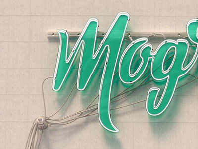 3d logo 3d neon octane wall