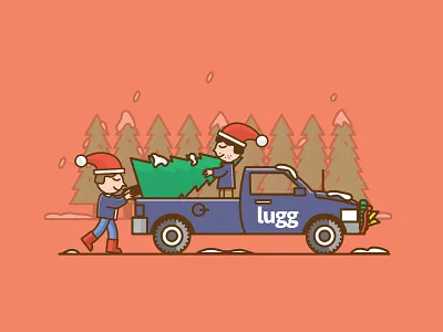 Lugg Christmas california card christmas icons illustration san francisco tree