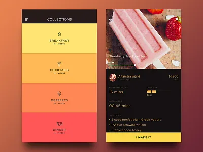 Recipe App android app ios minimal mobile app receipe ui user interface