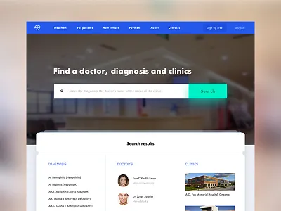 Day 008 β Search, Results clinics doctor health medical results search site ui ux web