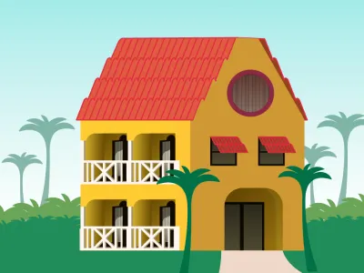 Dominican Republic Postcard beach dominican illustration pool postcard resort tropical vacation