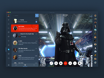 Dark Side calling app application chat companies creators dialog ios message msg riends ui ux