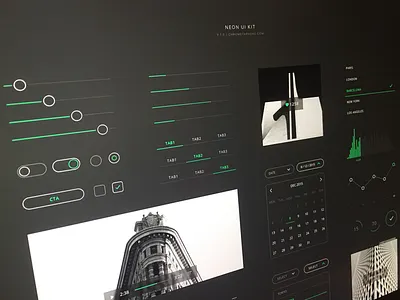 Freebie - Neon UI Kit flat free freebie kit neon ui ux