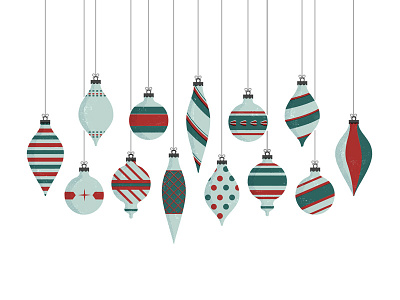 Happy Holidays christmas glass hanging illustration ornament texture vintage