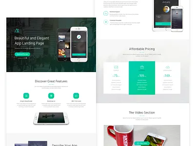 Nemo - App Landing Page android app app presentation ios landing page mobile app pricing ui ui design web design
