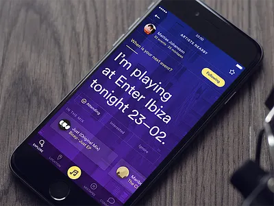 Event Promotion App app artist event flat ios music player streaming ui ux