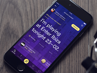 Event Promotion App app artist event flat ios music player streaming ui ux