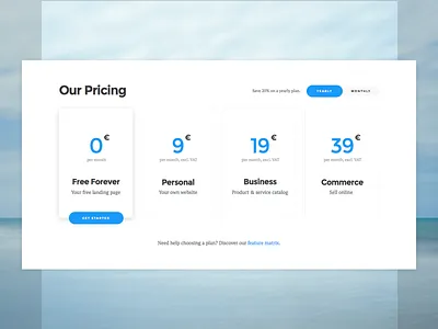 Pricing - Website Component component conversion landing page plan pricing saas sales website